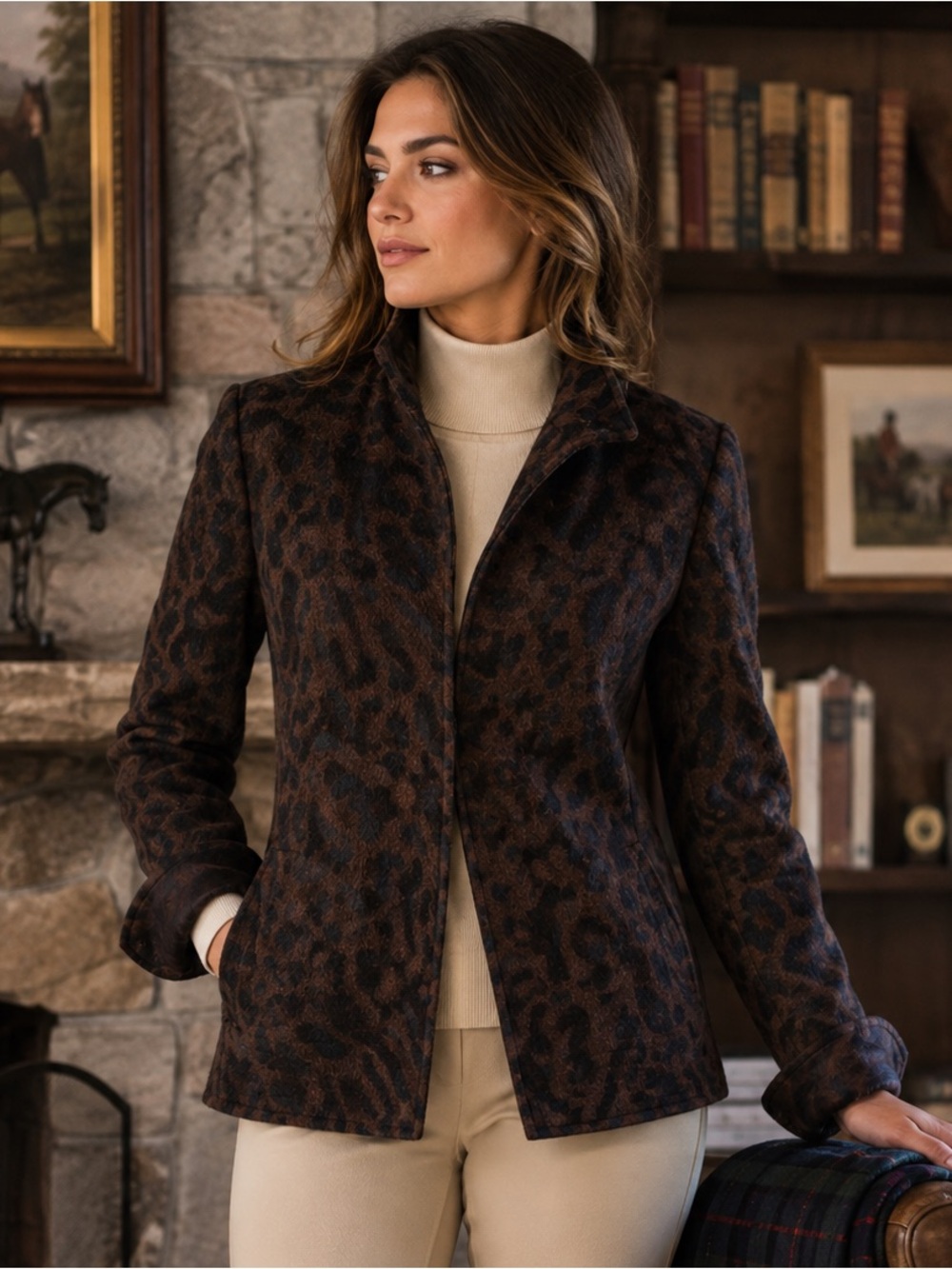 Carlisle Vintage Animal Print Wool-Blend Jacket | 4